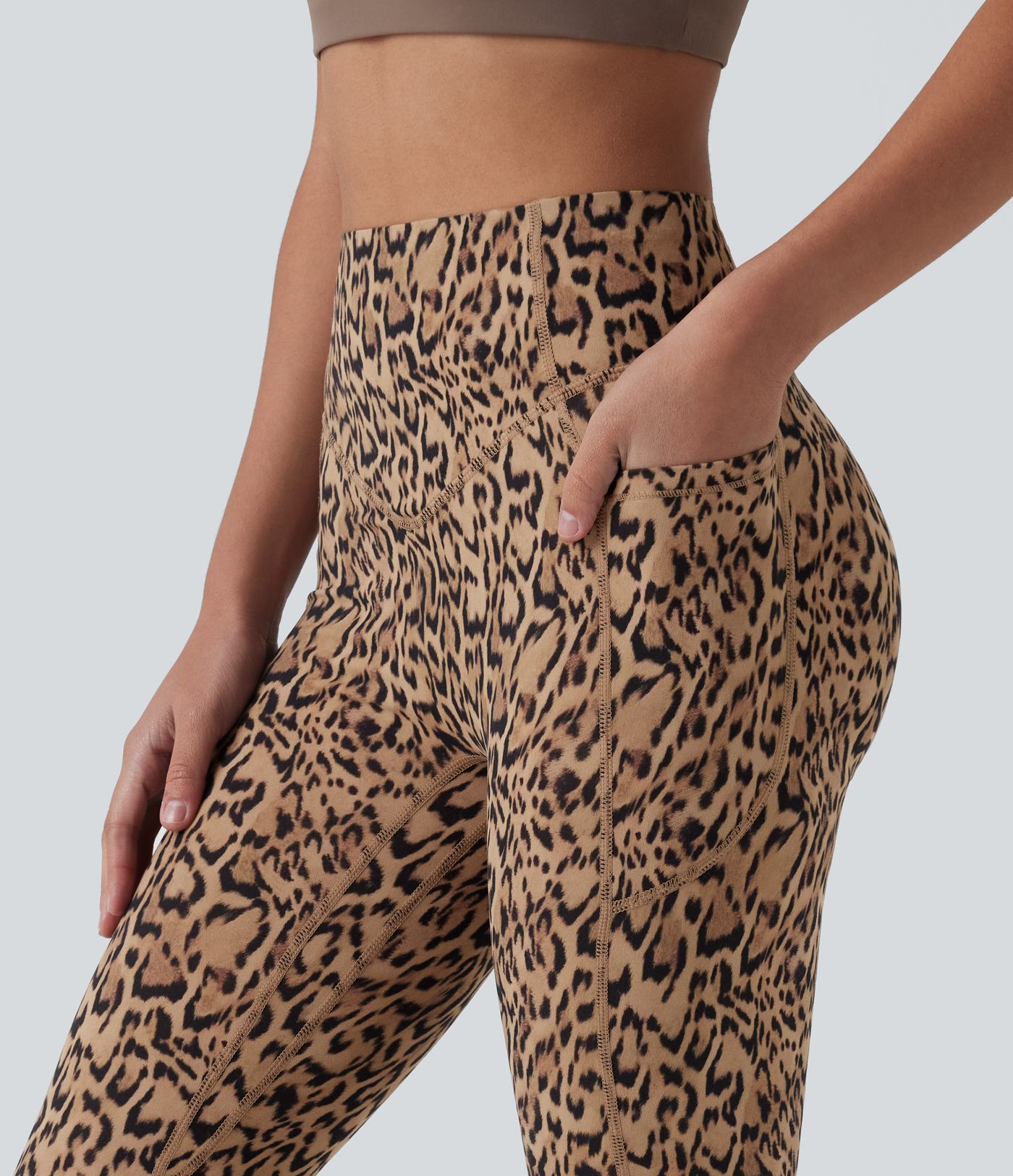 Halara UltraSculpt™ Leopard Print High Waisted Scrunch Butt Lifting Tummy Control Training Leggings with Pockets