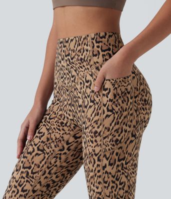 Halara UltraSculpt™ Leopard Print High Waisted Scrunch Butt Lifting Tummy Control Training Leggings with Pockets