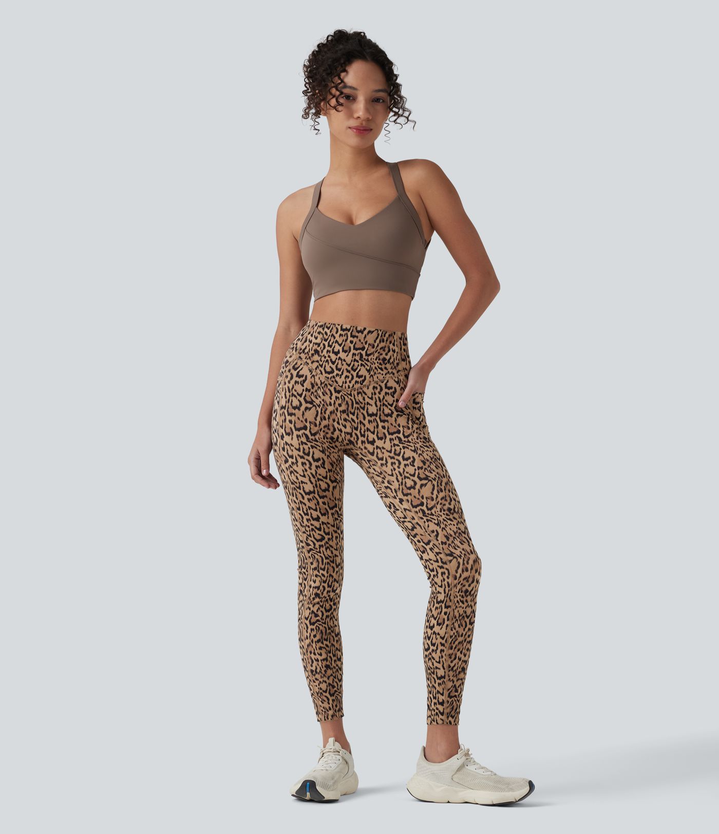 Halara UltraSculpt™ Leopard Print High Waisted Scrunch Butt Lifting Tummy Control Training Leggings with Pockets