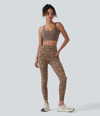 Halara UltraSculpt™ Leopard Print High Waisted Scrunch Butt Lifting Tummy Control Training Leggings with Pockets
