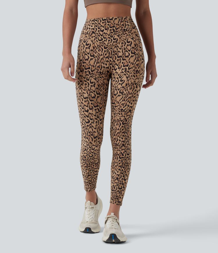 Halara UltraSculpt™ Leopard Print High Waisted Scrunch Butt Lifting Tummy Control Training Leggings with Pockets