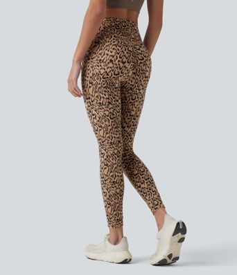 Halara UltraSculpt™ Leopard Print High Waisted Scrunch Butt Lifting Tummy Control Training Leggings with Pockets