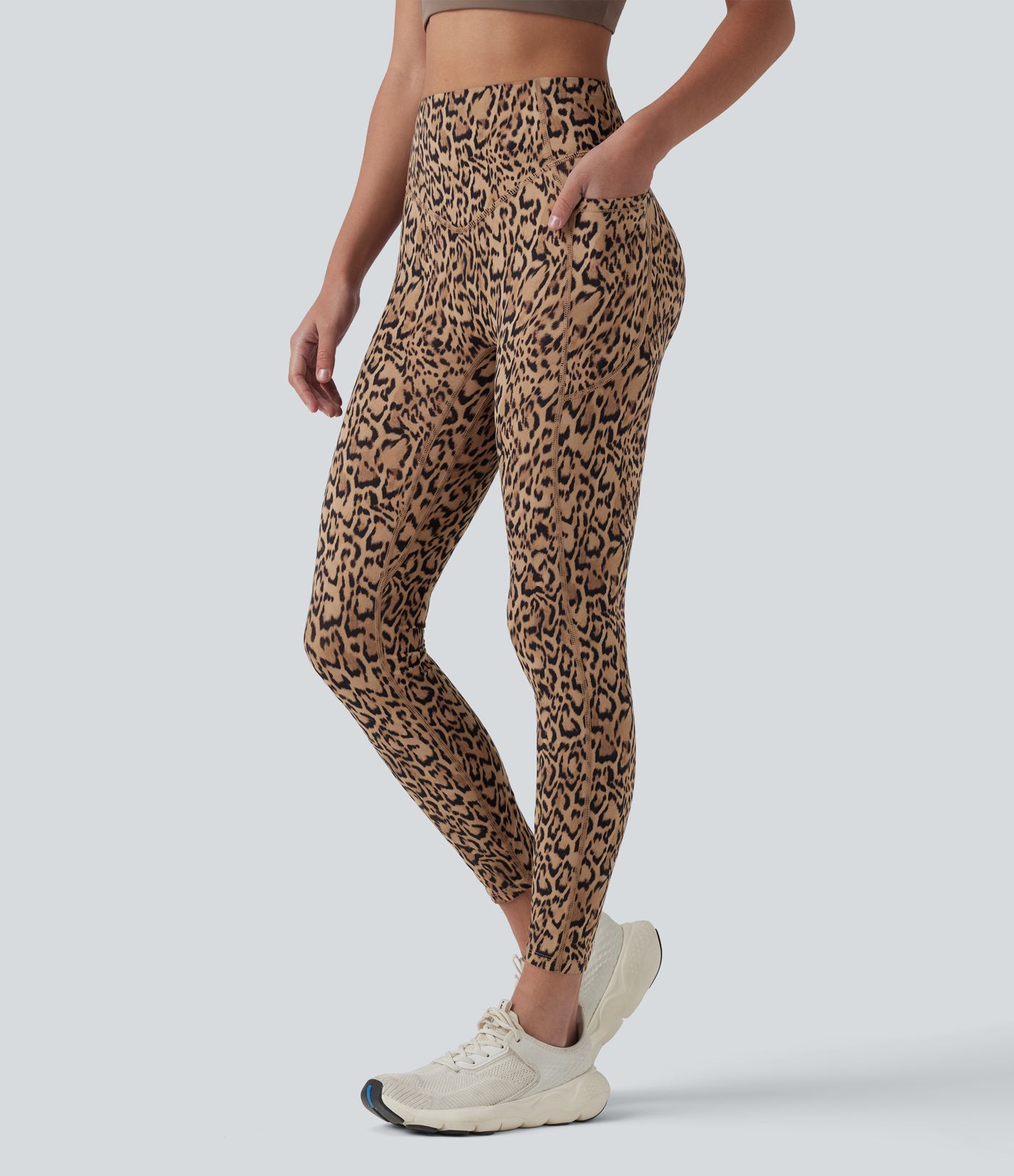 Halara UltraSculpt™ Leopard Print High Waisted Scrunch Butt Lifting Tummy Control Training Leggings with Pockets