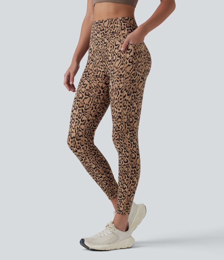 Halara UltraSculpt™ Leopard Print High Waisted Scrunch Butt Lifting Tummy Control Training Leggings with Pockets
