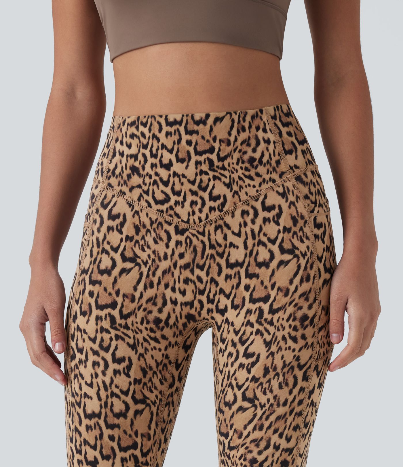 Halara UltraSculpt™ Leopard Print High Waisted Scrunch Butt Lifting Tummy Control Training Leggings with Pockets