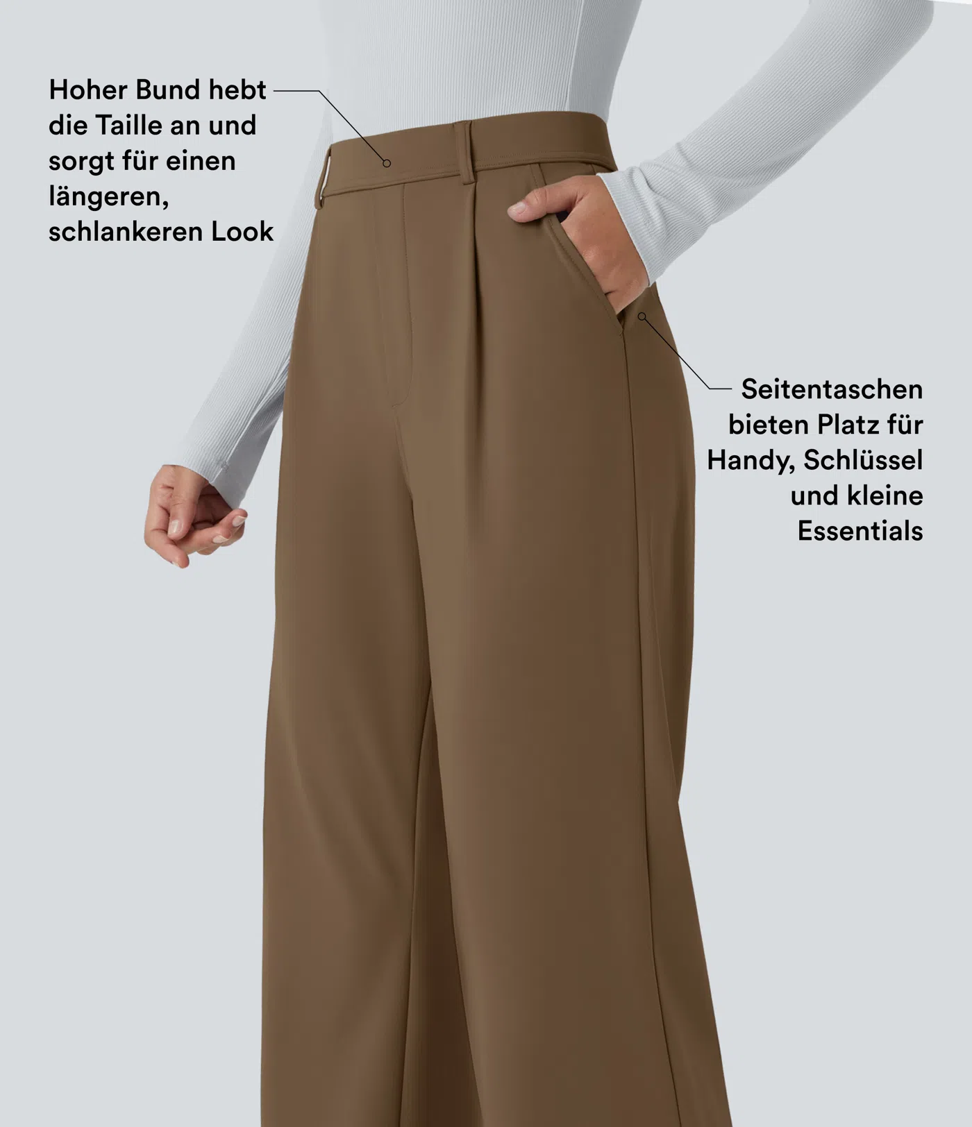 Halara Flex™ DayStretch - Ausgestellte Arbeits-Hose mit hohem Bund und Seitentaschen