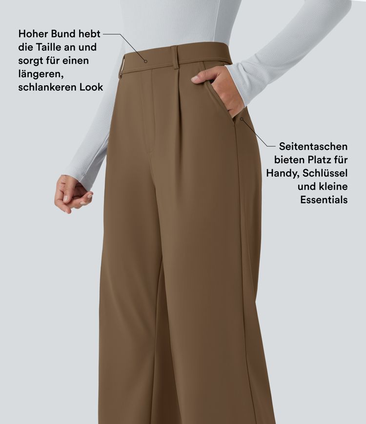 Halara Flex™ DayStretch - Ausgestellte Arbeits-Hose mit hohem Bund und Seitentaschen
