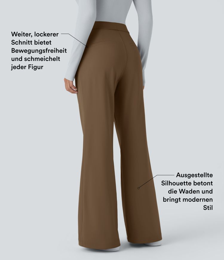 Halara Flex™ DayStretch - Ausgestellte Arbeits-Hose mit hohem Bund und Seitentaschen