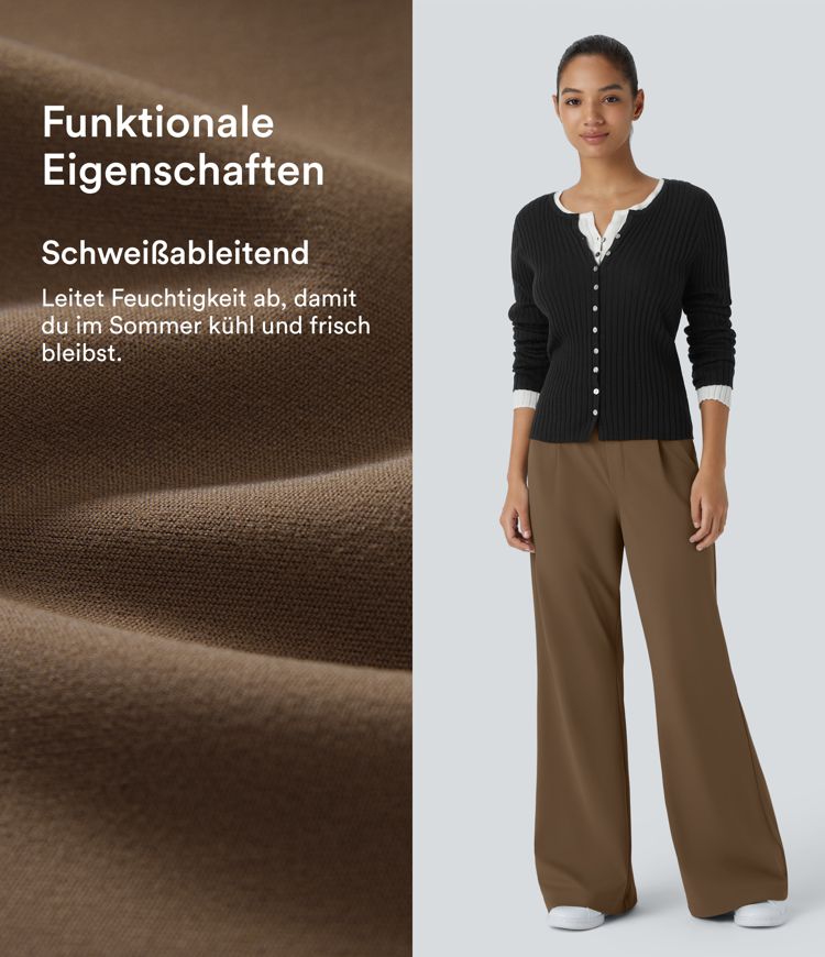 Halara Flex™ DayStretch - Ausgestellte Arbeits-Hose mit hohem Bund und Seitentaschen