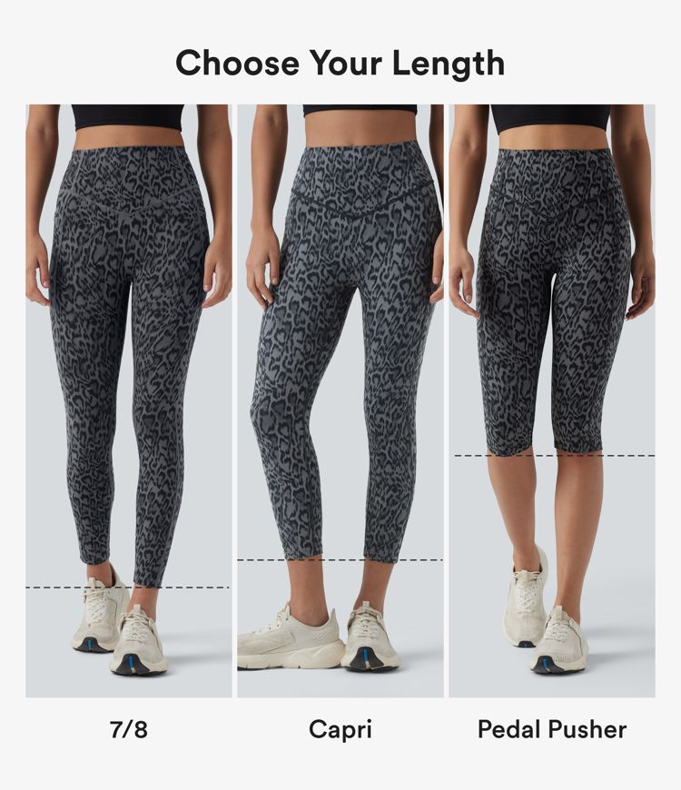 Halara UltraSculpt™ Leopard Print High Waisted Scrunch Butt Lifting Tummy Control Pedal Pusher Training Leggings with Pockets