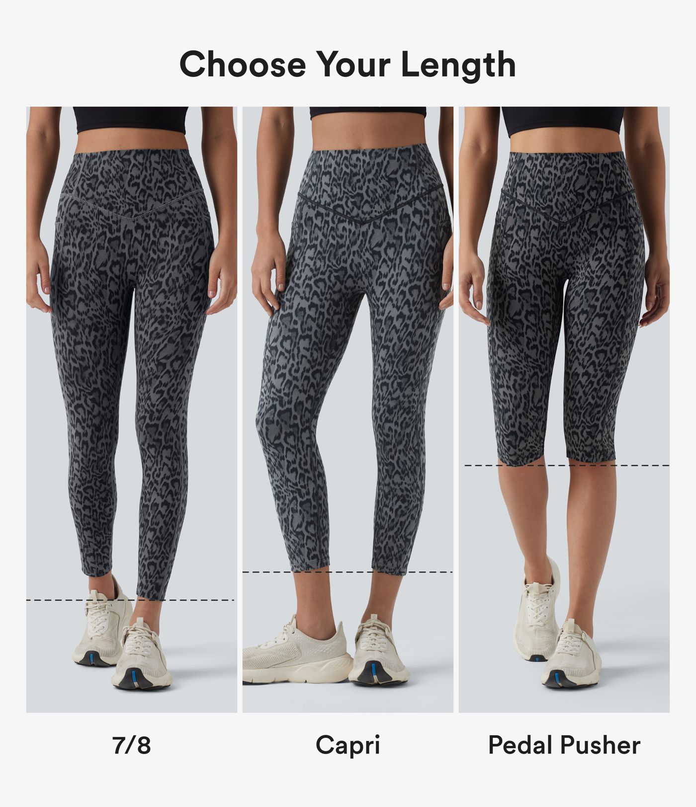 Halara UltraSculpt™ Leopard Print High Waisted Scrunch Butt Lifting Tummy Control Capri Training Leggings with Pockets