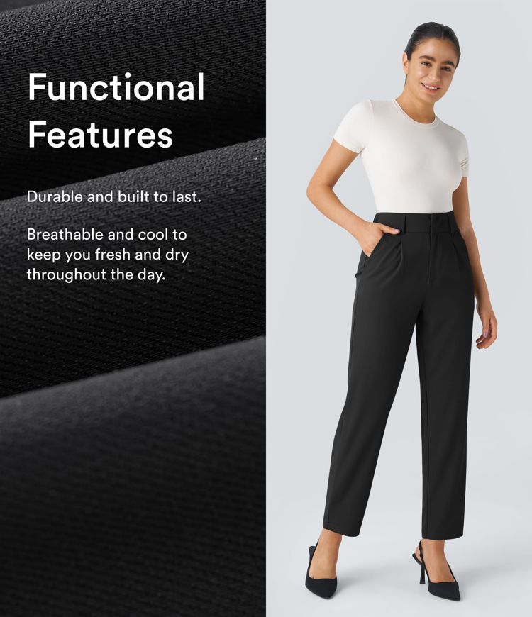 Παντελόνι Εργασίας με Ψηλή Μέση, Τσέπες και Στενή Γραμμή