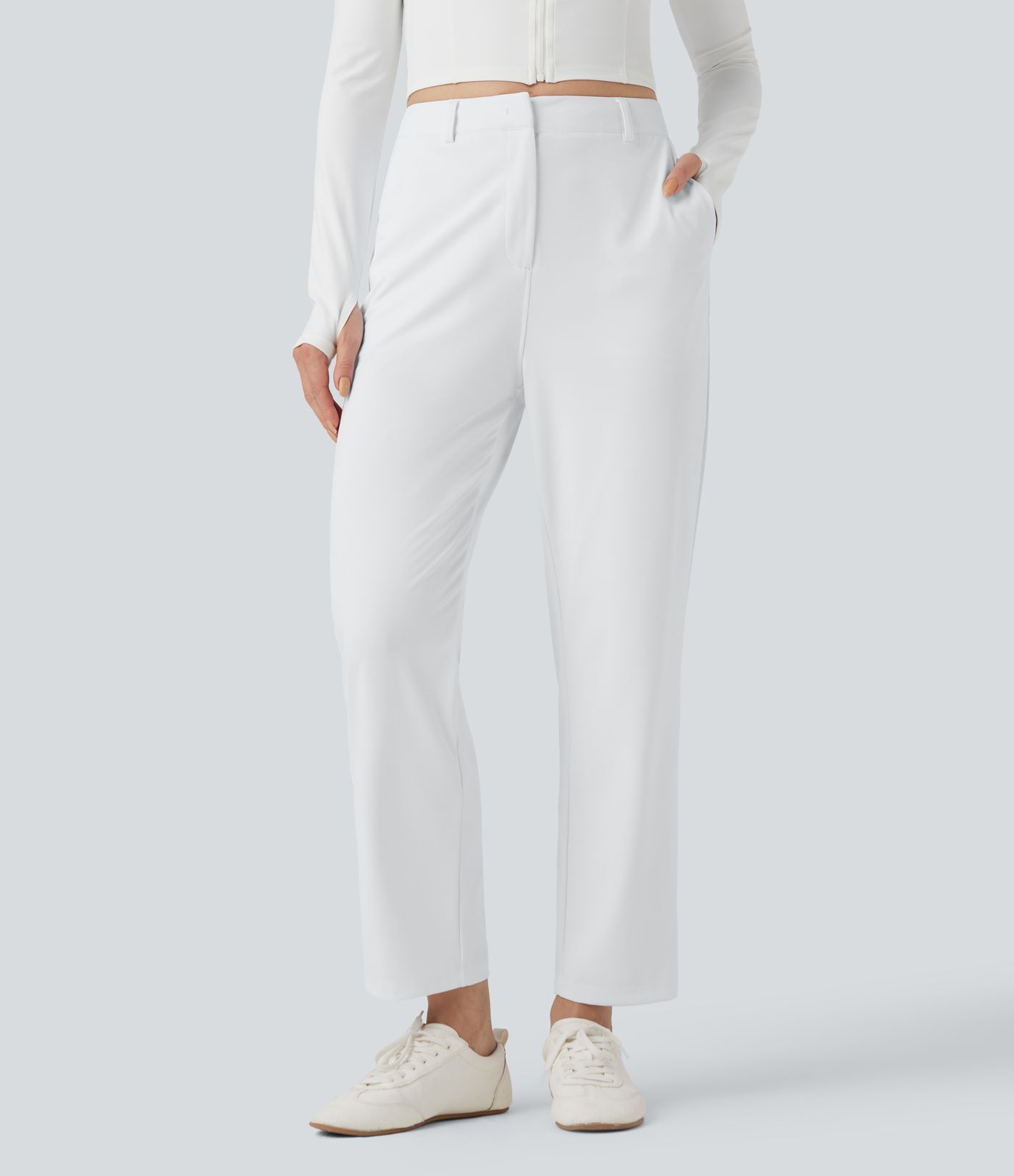 Golfhose mit hohem Bund, Seitentaschen, Golf-Tee-Taschen und geradem Bein - UPF40+