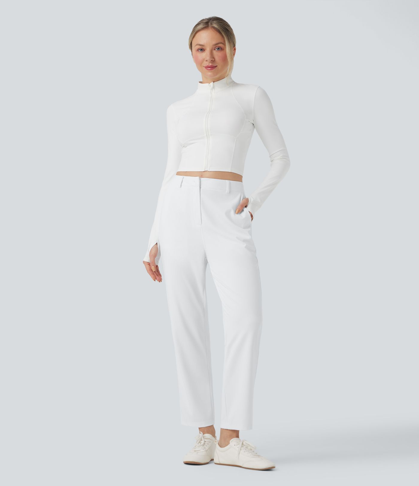 Golfhose mit hohem Bund, Seitentaschen, Golf-Tee-Taschen und geradem Bein - UPF40+