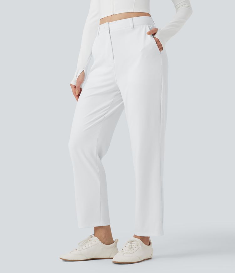 Golfhose mit hohem Bund, Seitentaschen, Golf-Tee-Taschen und geradem Bein - UPF40+