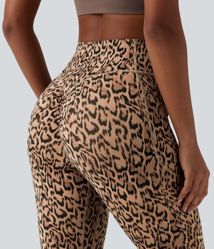 Halara UltraSculpt™ Leopard Print High Waisted Scrunch Butt Lifting Tummy Control Training Biker Shorts 9'' with Pockets