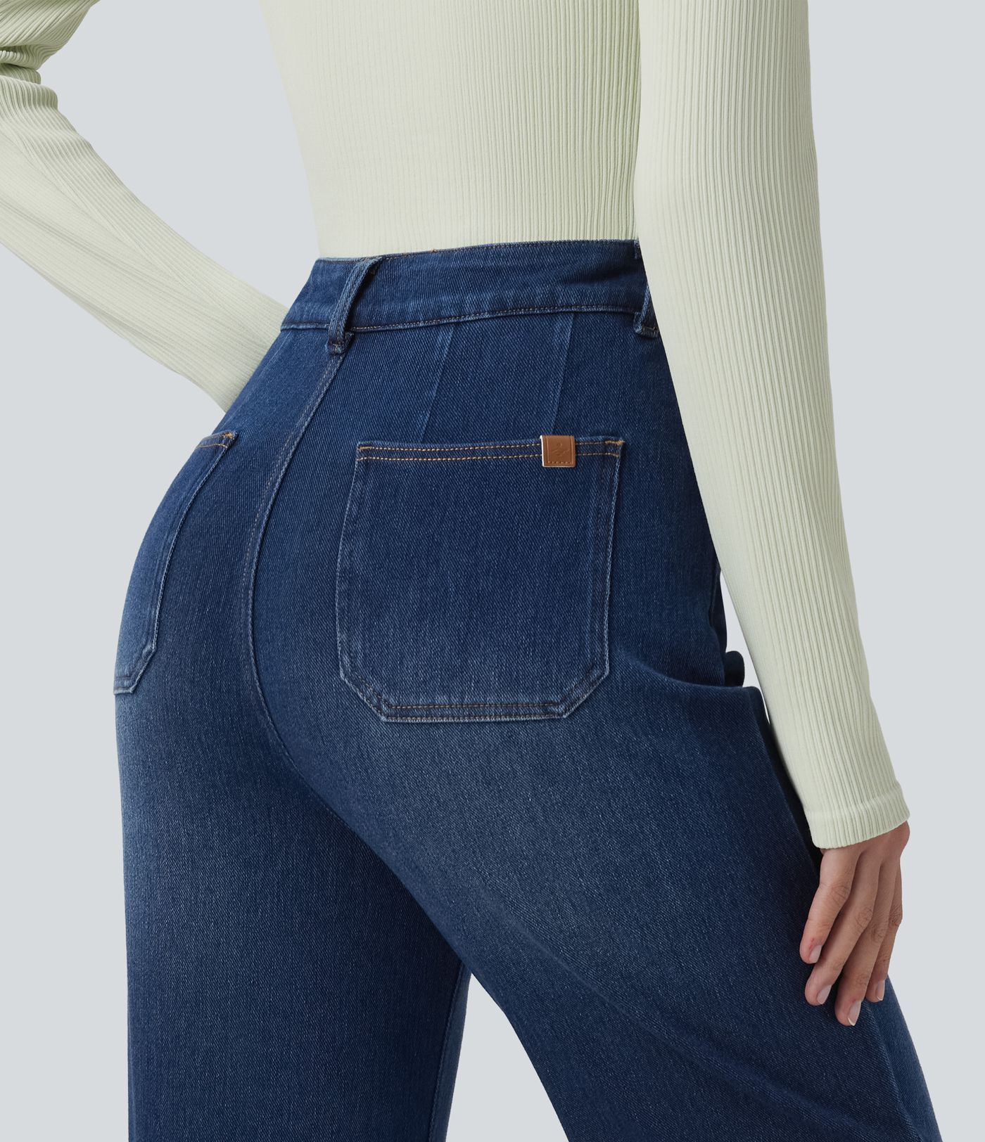 Halara Flex™ High Waisted Tummy Control Straight Leg Casual Jeans with Pockets