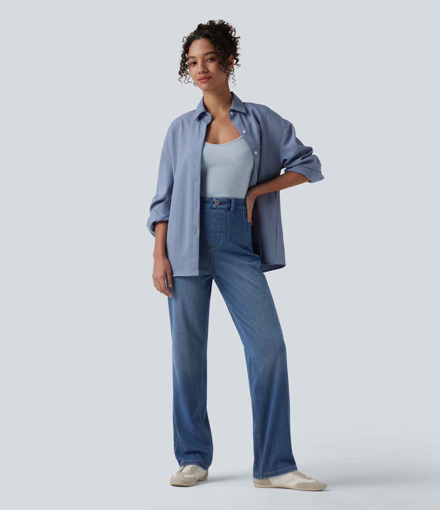 Halara Flex™ High Waisted Shaping Tummy Control Straight Leg Casual Jeans with Pockets