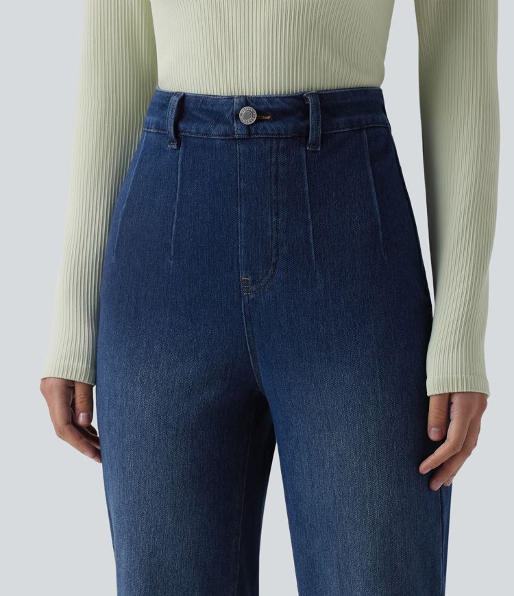 Halara Flex™ High Waisted Tummy Control Straight Leg Casual Jeans with Pockets