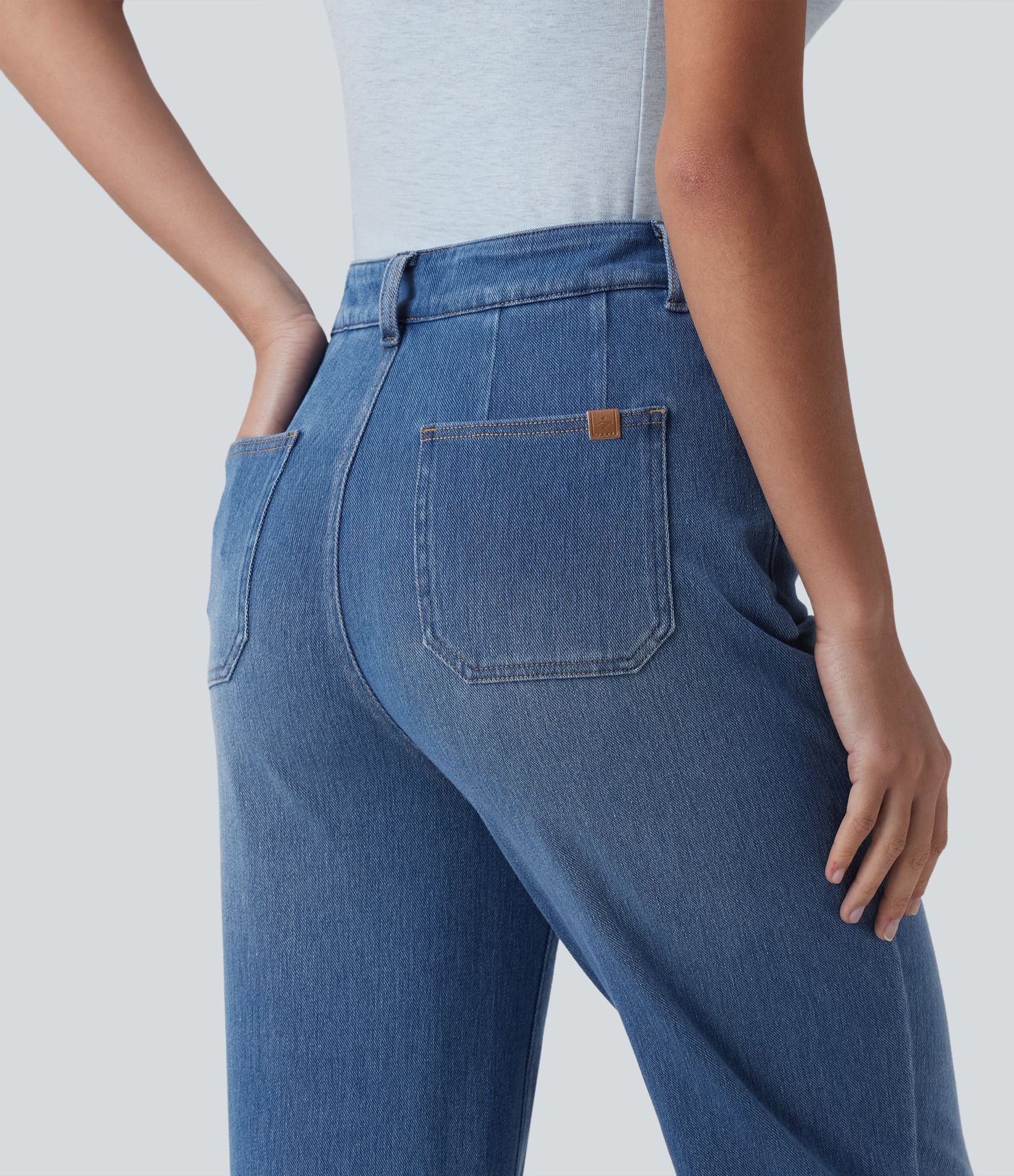 Halara Flex™ High Waisted Shaping Tummy Control Straight Leg Casual Jeans with Pockets