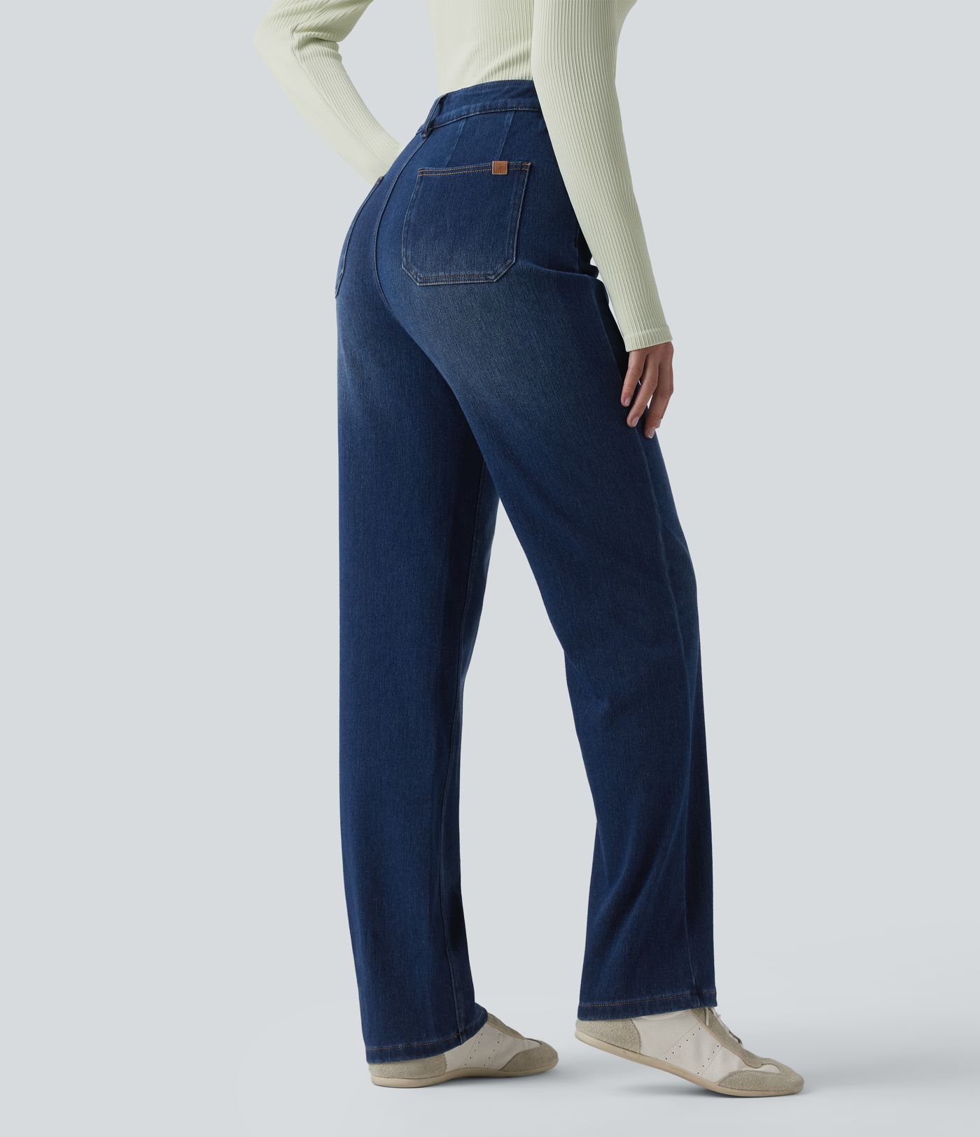 Halara Flex™ High Waisted Tummy Control Straight Leg Casual Jeans with Pockets