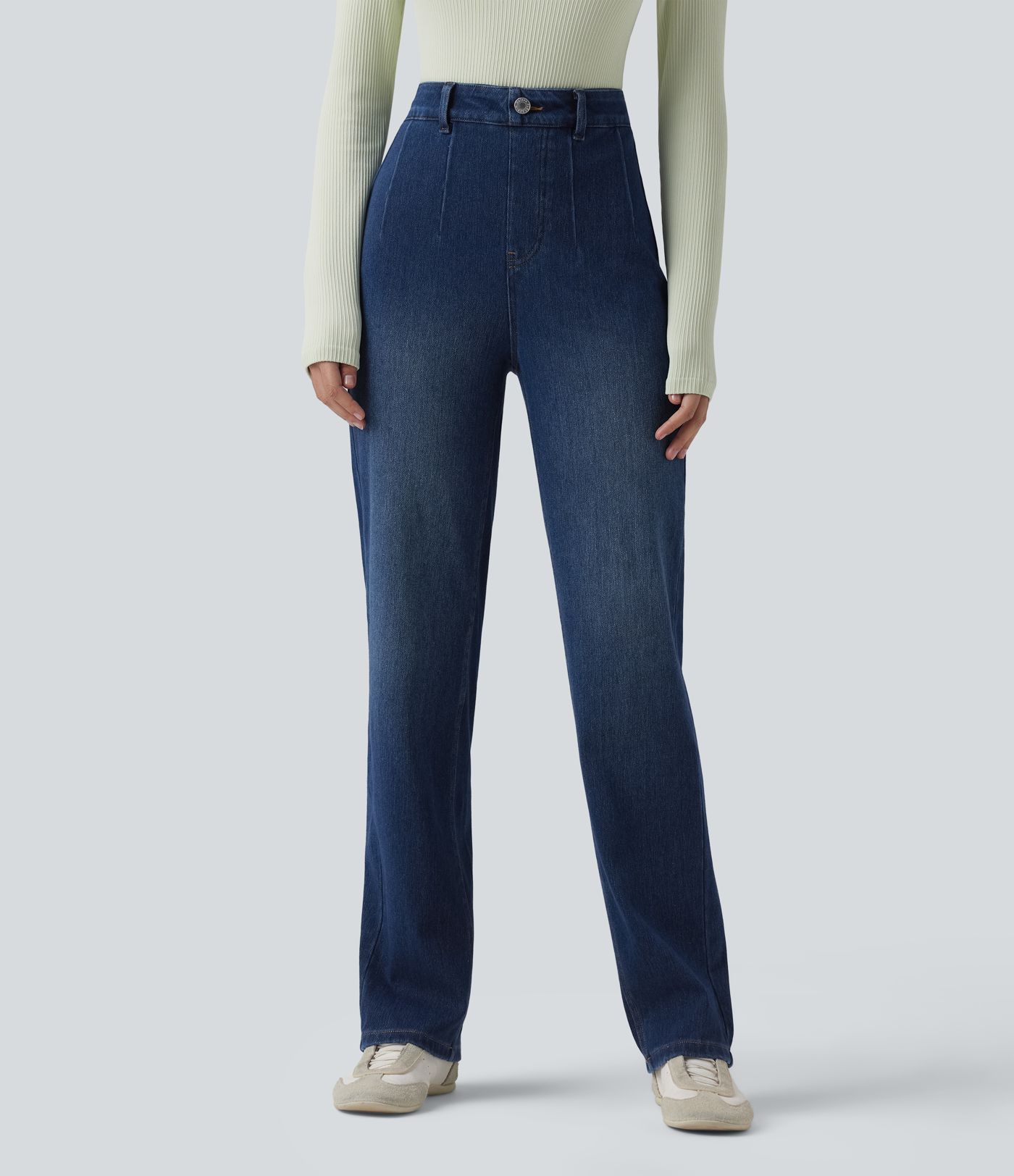 Halara Flex™ High Waisted Tummy Control Straight Leg Casual Jeans with Pockets