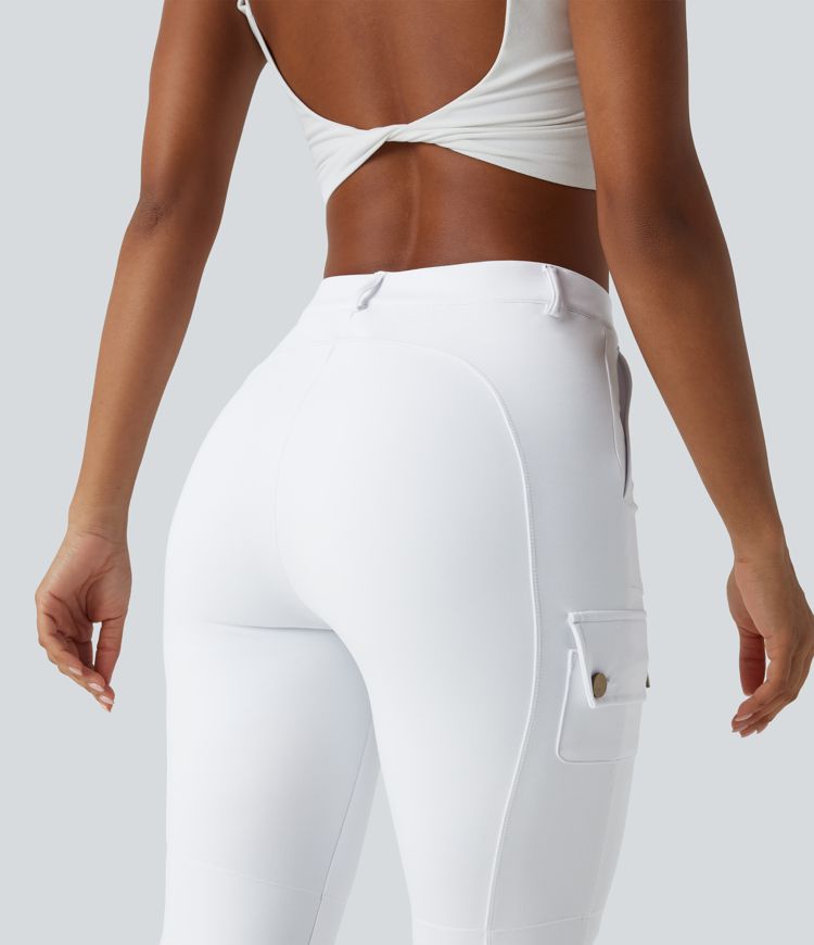 Pantalon de randonnée cargo coupe évasée à mi-hauteur avec poches