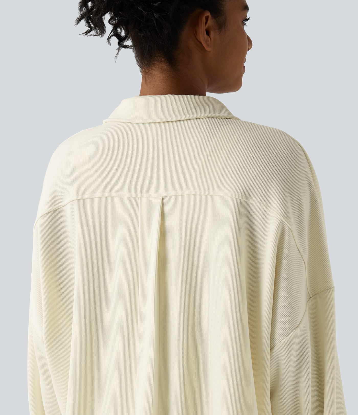 Lässiges, geripptes Sweatshirt mit langen Ärmeln