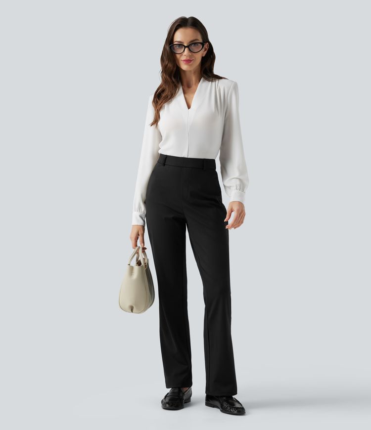 Halara Flex™ DayStretch - Stoffhose mit hohem Bund und ausgestelltem Bein Halara Flex™ DayStretch - Stoffhose mit hohem Bund und ausgestelltem Bein