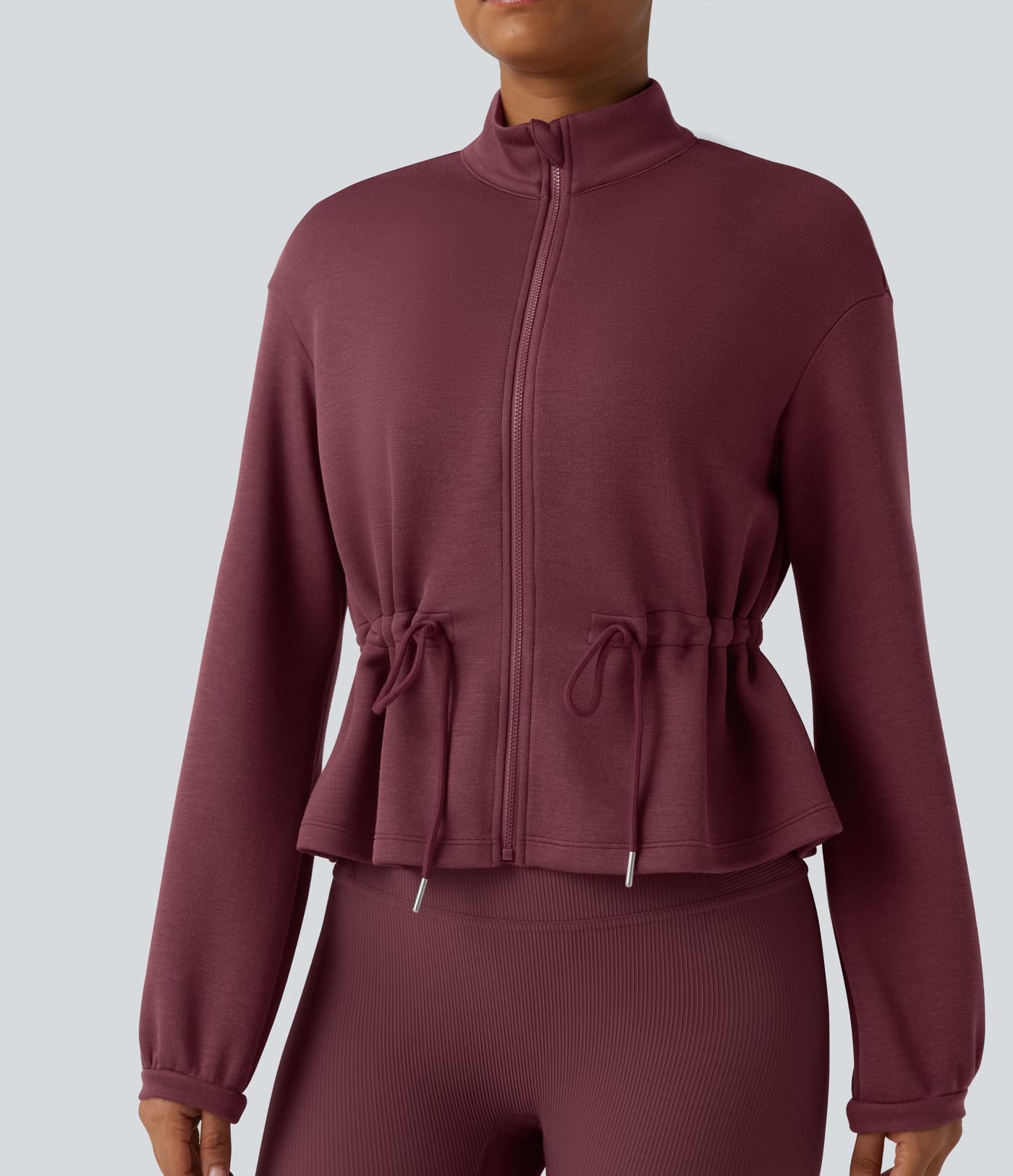 SpacerTek™ Turtleneck Long Sleeve Drawstring Casual Jacket