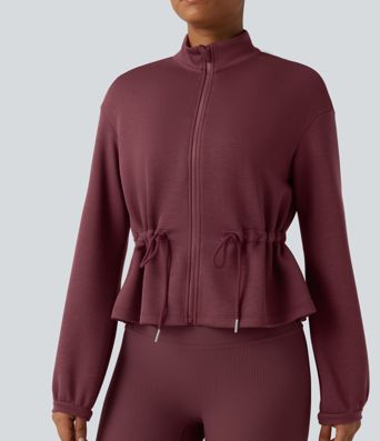 SpacerTek™ Turtleneck Long Sleeve Drawstring Casual Jacket