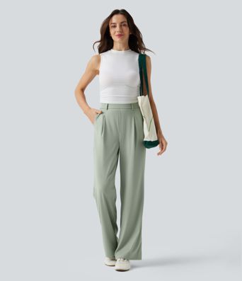 Lässige Hose mit hohem Bund, Seitentaschen und weitem Bein - schnelltrocknend, UPF40+ Lässige Hose mit hohem Bund, Seitentaschen und weitem Bein - schnelltrocknend, UPF40+