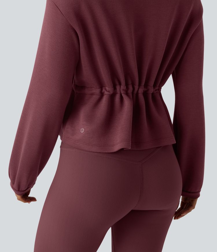 SpacerTek™ Turtleneck Long Sleeve Drawstring Casual Jacket