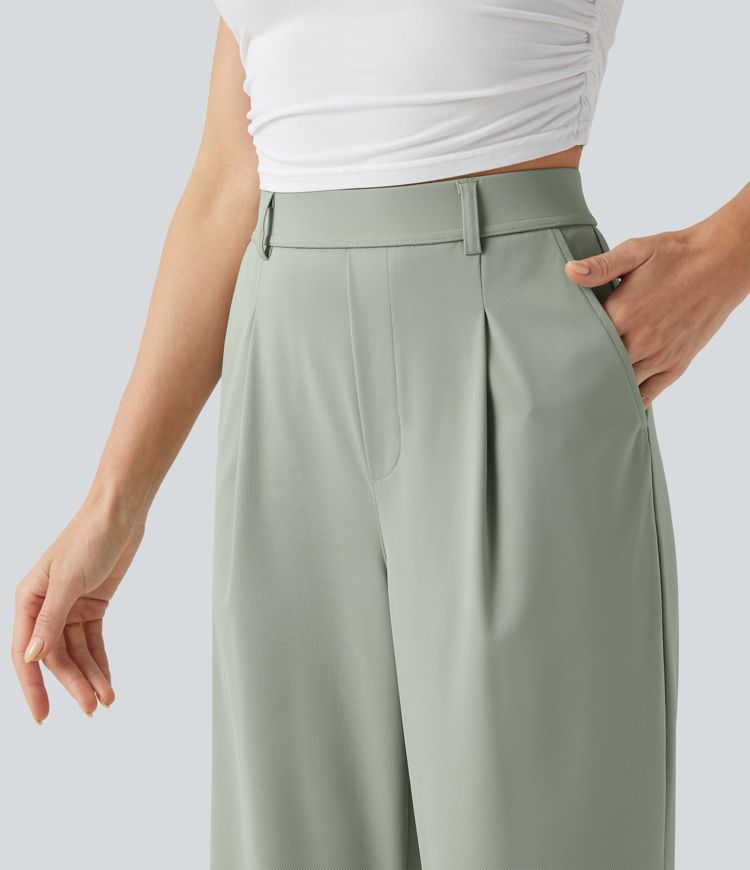 Lässige Hose mit hohem Bund, Seitentaschen und weitem Bein - schnelltrocknend, UPF40+ Lässige Hose mit hohem Bund, Seitentaschen und weitem Bein - schnelltrocknend, UPF40+