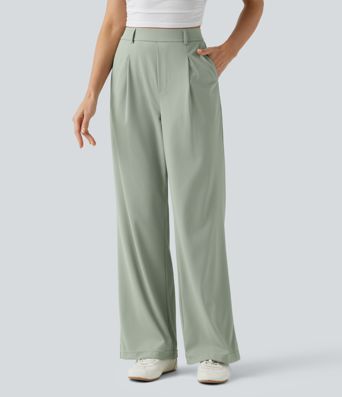 Lässige Hose mit hohem Bund, Seitentaschen und weitem Bein - schnelltrocknend, UPF40+ Lässige Hose mit hohem Bund, Seitentaschen und weitem Bein - schnelltrocknend, UPF40+