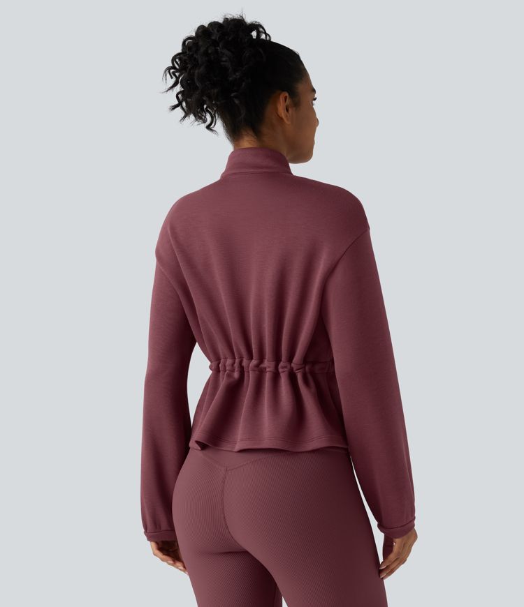 SpacerTek™ Turtleneck Long Sleeve Drawstring Casual Jacket