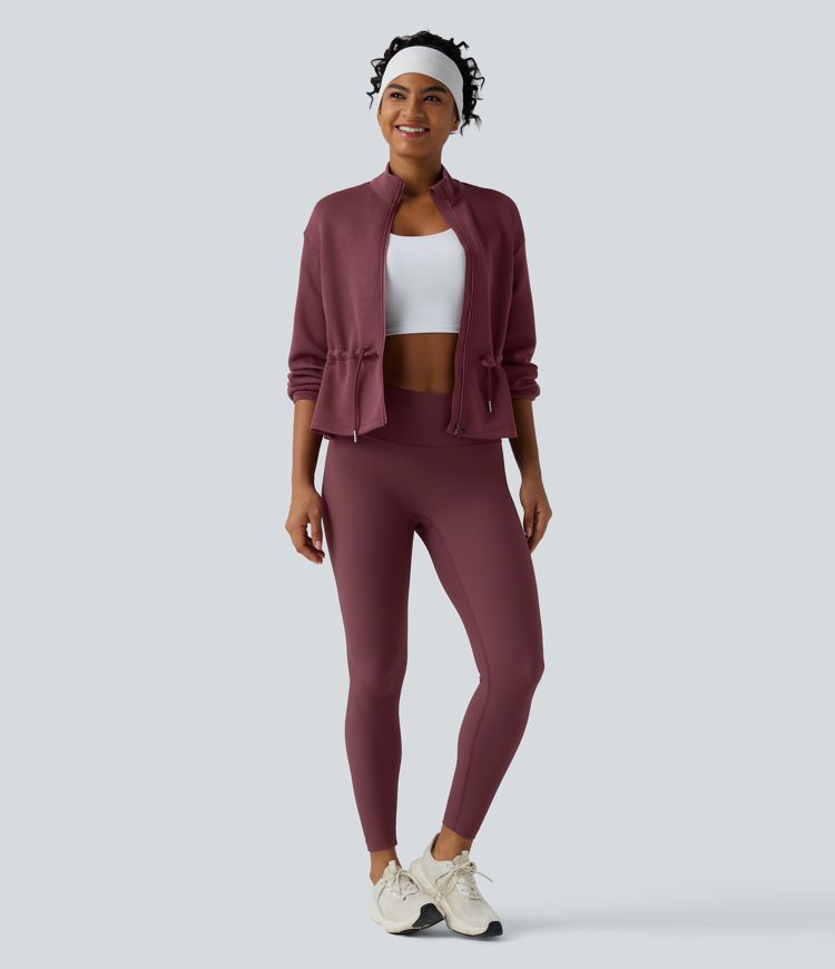 SpacerTek™ Turtleneck Long Sleeve Drawstring Casual Jacket