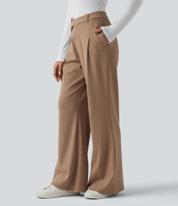 Halara Flex™ DayStretch Asymmetric High Waisted Work Flare Pants with Pockets