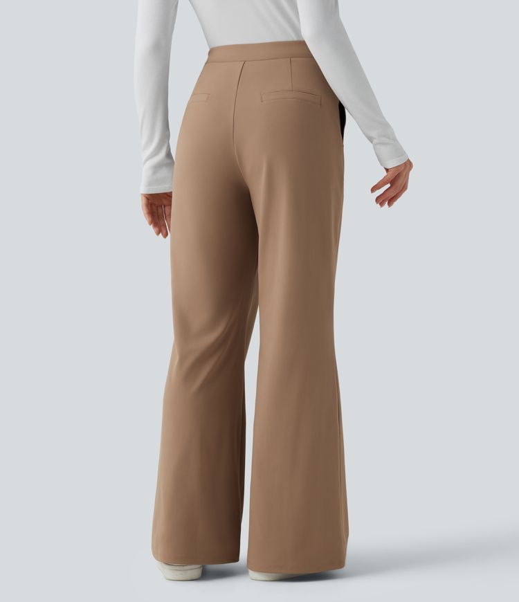 Halara Flex™ DayStretch Asymmetric High Waisted Work Flare Pants with Pockets
