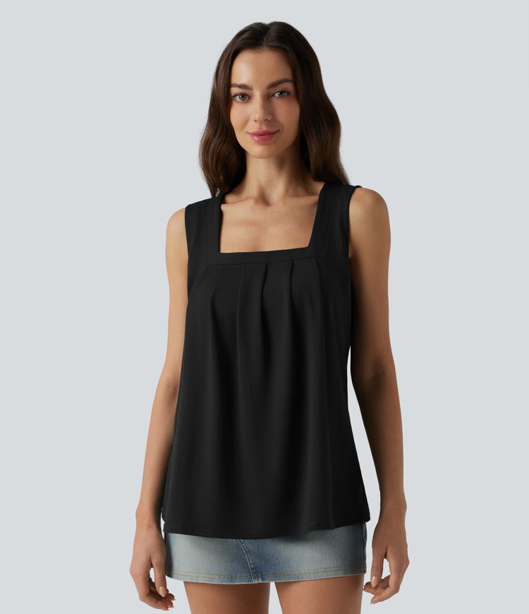 Débardeur décontracté col carré