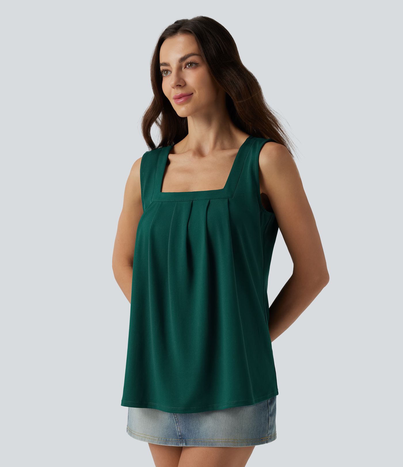 Lässiges Tanktop mit quadratischem Ausschnitt