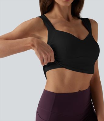 SoftlyZero™ Plush Queen Anne Neck Cropped Yoga Tank Top SoftlyZero™ Plush Queen Anne Neck Cropped Yoga Tank Top