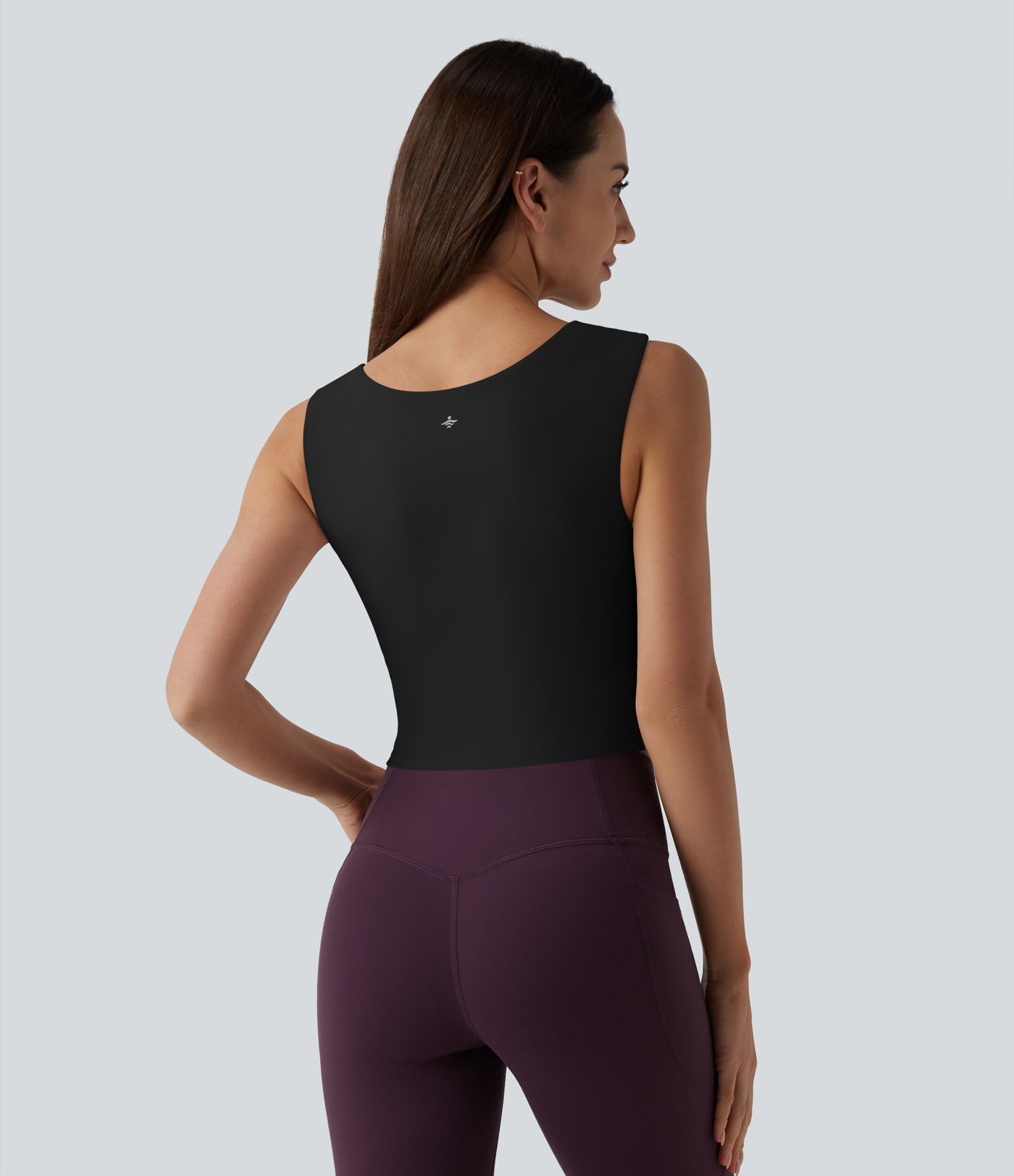 SoftlyZero™ Plush Queen Anne Neck Cropped Yoga Tank Top SoftlyZero™ Plush Queen Anne Neck Cropped Yoga Tank Top