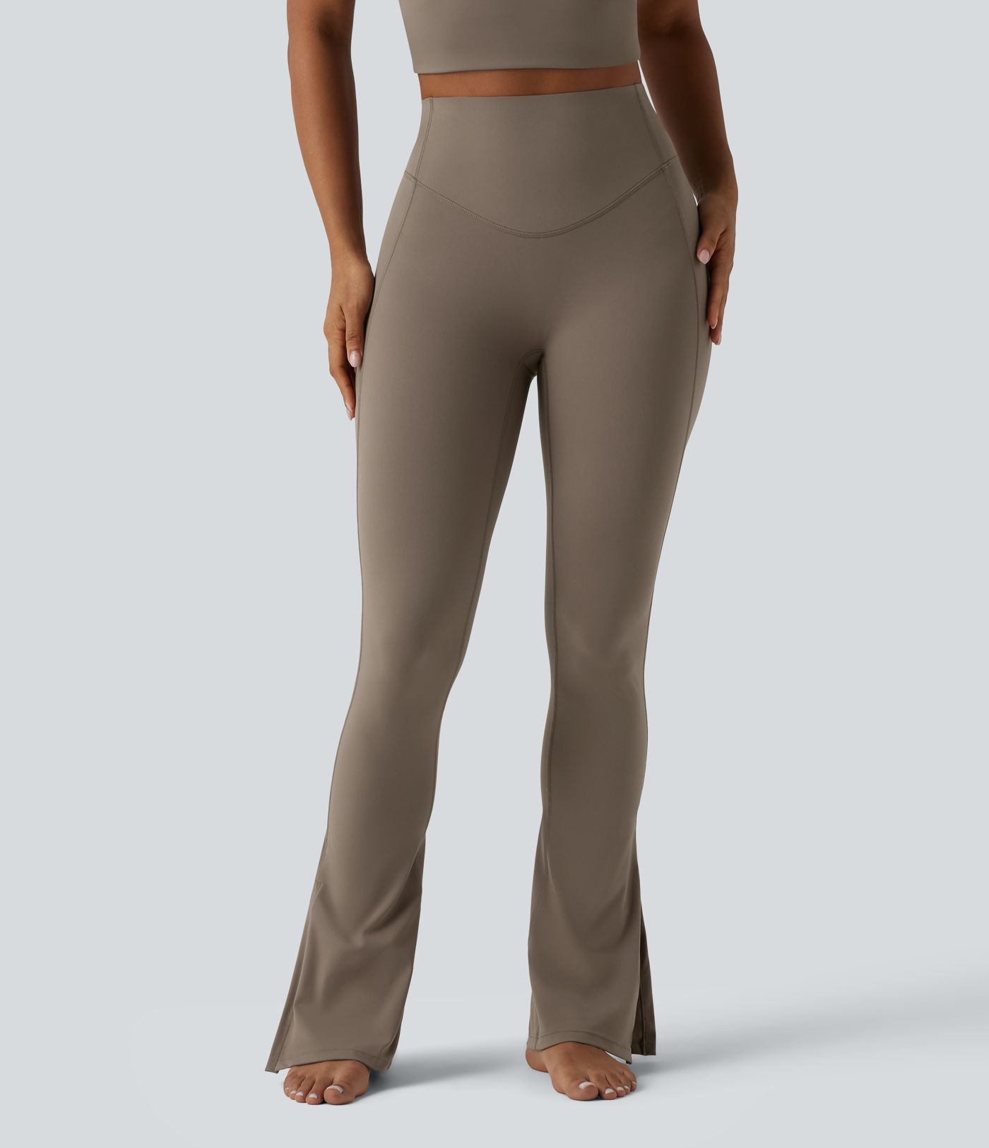 Halara UltraSculpt™ High Waisted Tummy Control Split Yoga Bootcut Leggings with Pocket