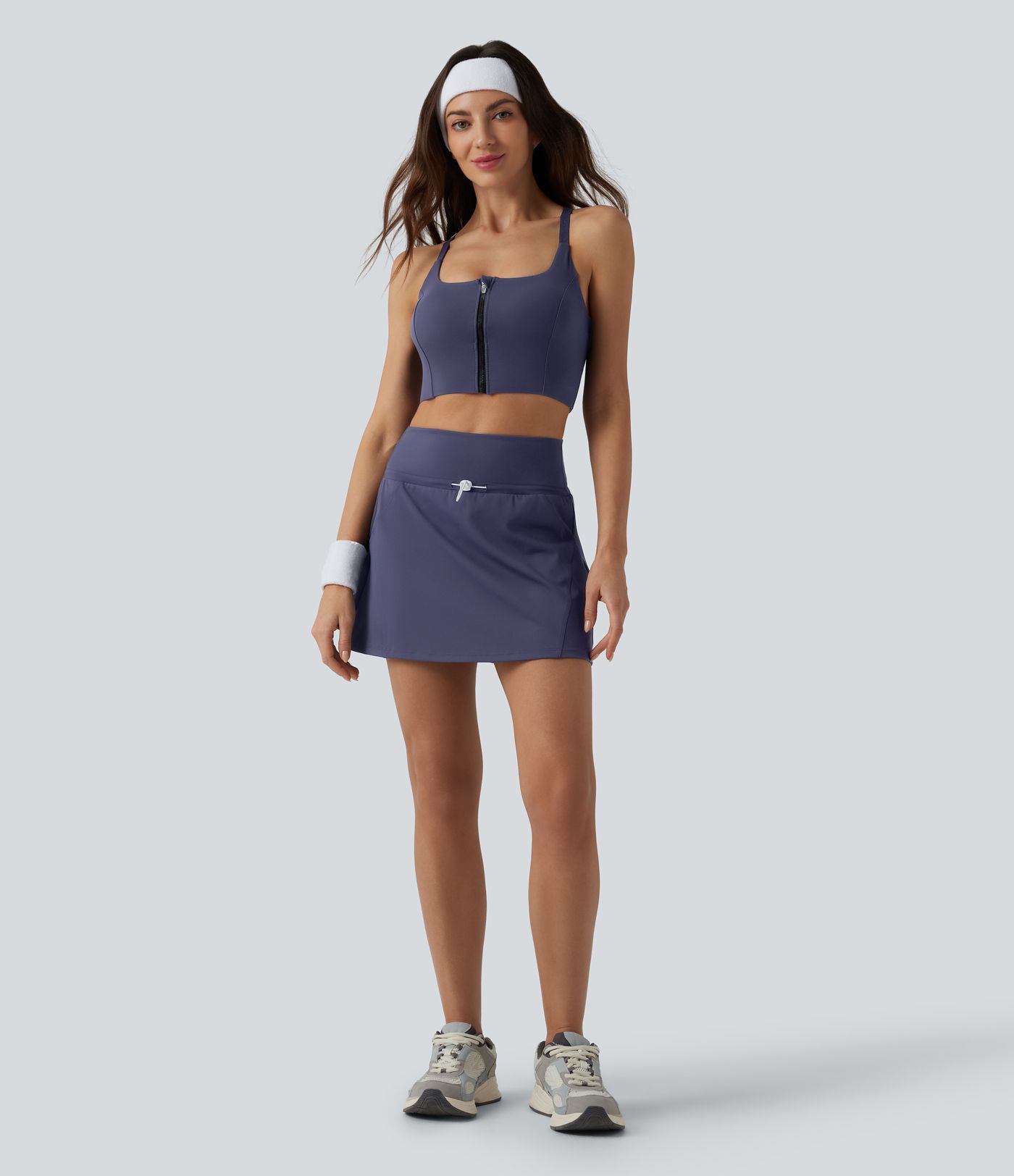 SoftlyZero™ QuickDry High Waisted Adjustable Drawcord 2-in-1 Mini Tennis Skirt with Pockets