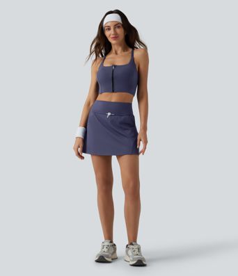 SoftlyZero™ QuickDry High Waisted Adjustable Drawcord 2-in-1 Mini Tennis Skirt with Pockets