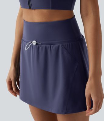 SoftlyZero™ QuickDry High Waisted Adjustable Drawcord 2-in-1 Mini Tennis Skirt with Pockets