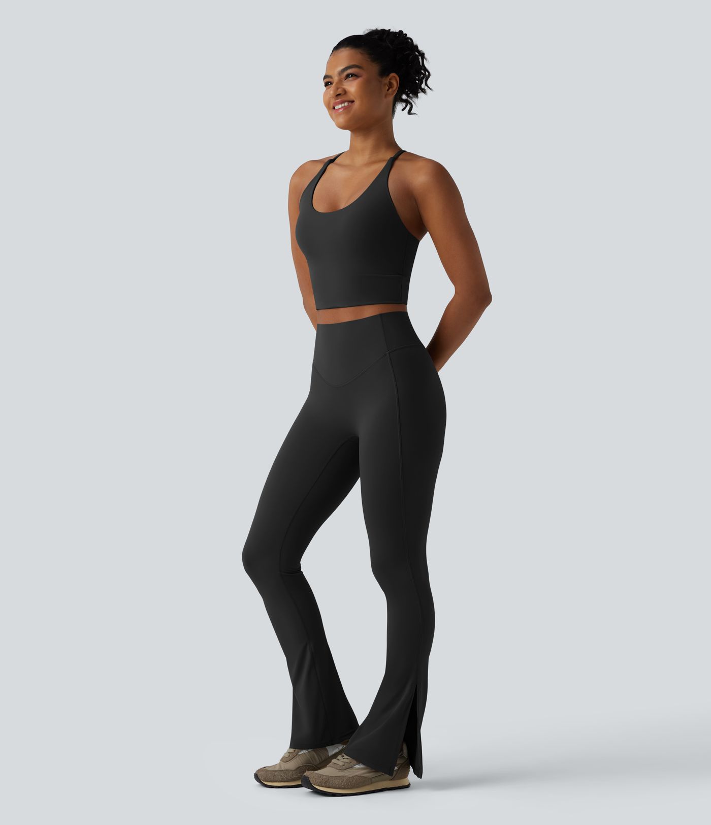 Halara UltraSculpt™ High Waisted Tummy Control Split Yoga Bootcut Leggings with Pocket