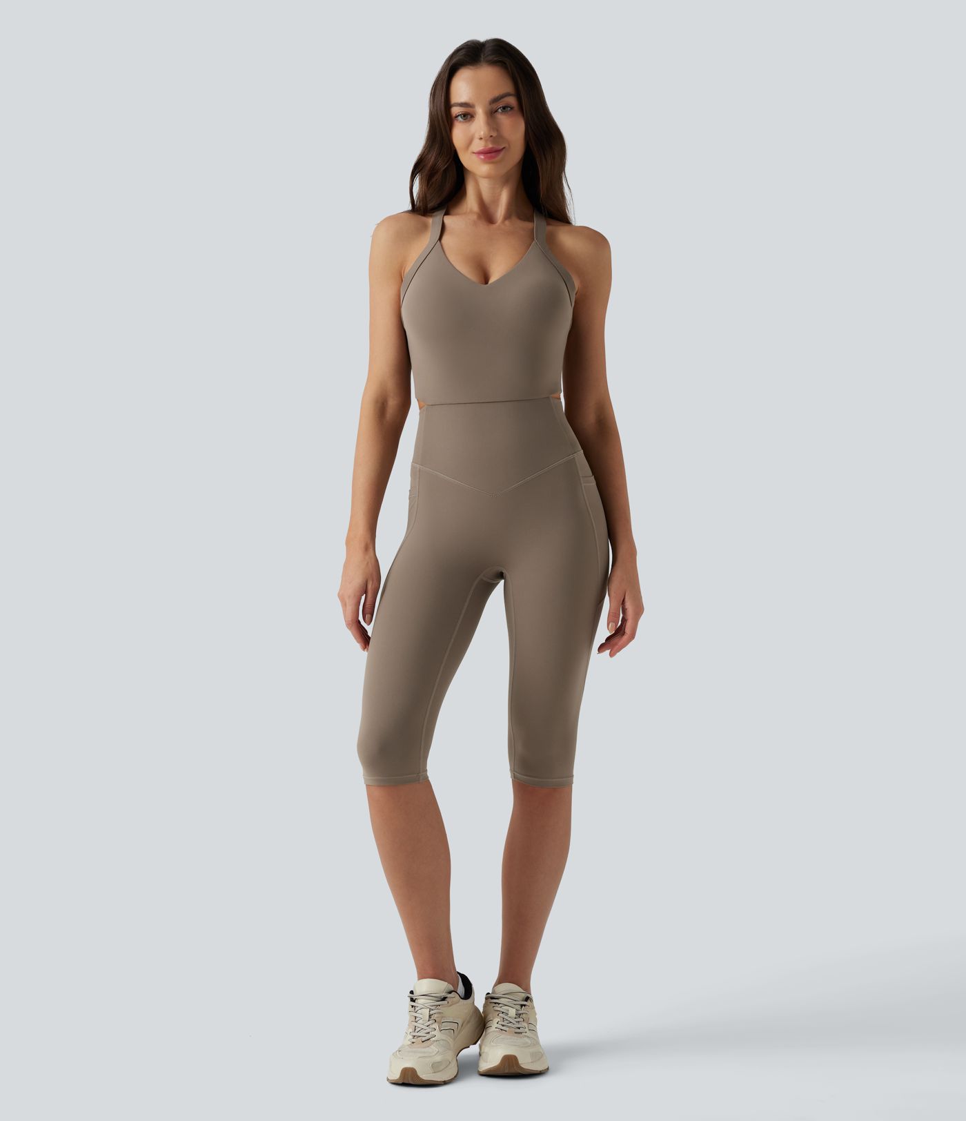 Combinaison moulante dos nu Halara UltraSculpt™ gainante et gainante avec poches - Édition Easy Peezy