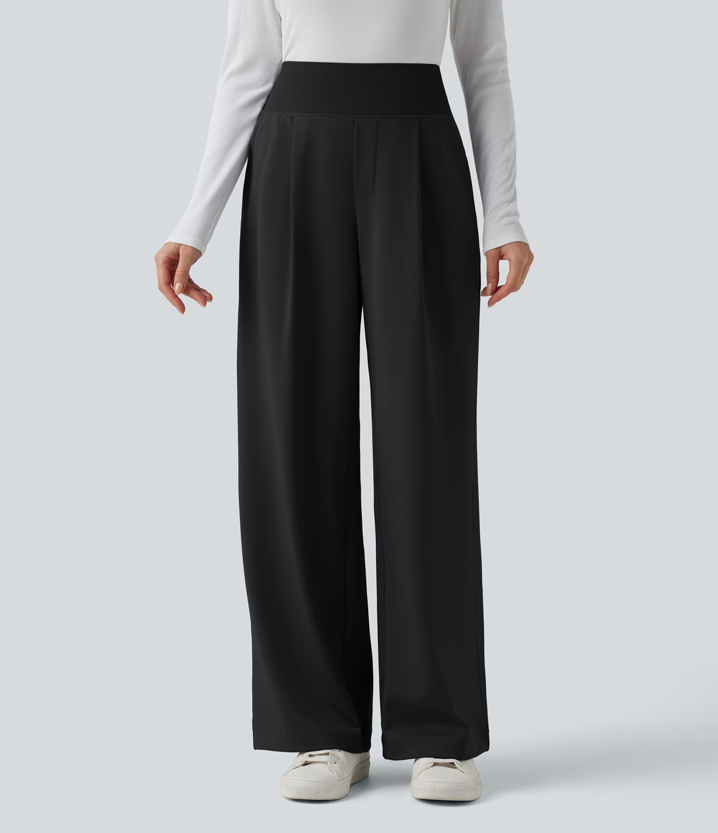 Halara Flex™ DayStretch High Waisted Tummy Control Straight Leg Work Trousers with Pockets